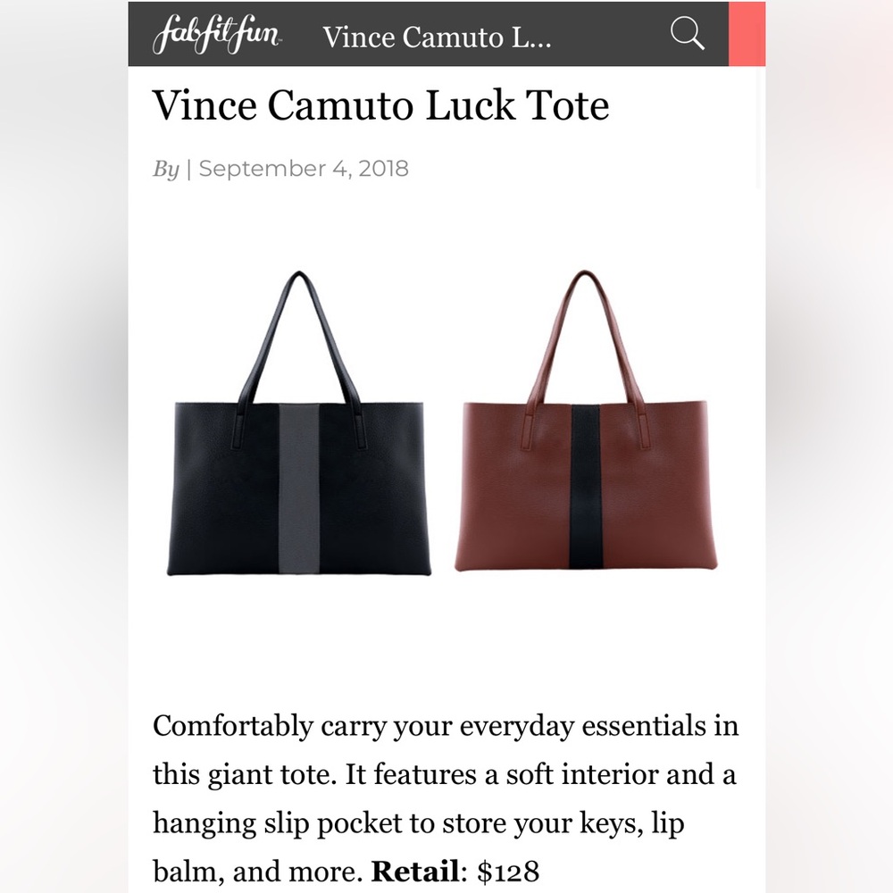 NWOT Vince Camuto Luck Tote